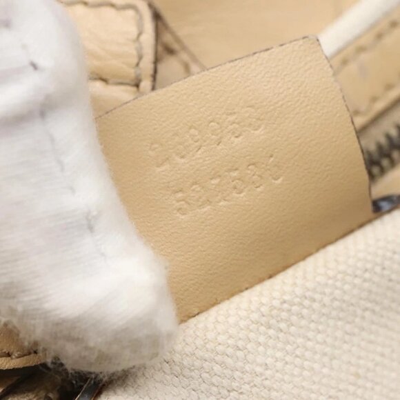 GUCCI GG Canvas Guccissima Tote Bag Leather Beige Gold - Picture 11 of 16
